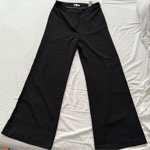 Nanette Lepore Black Wide-Leg Pants Tailored Waistband